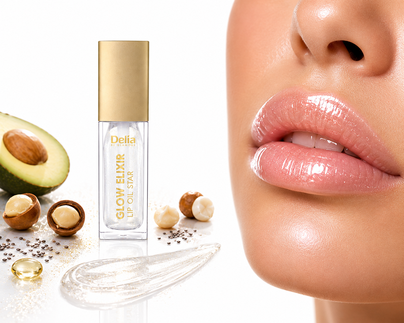 Delia Be Glamour Glow Elixir Lip Oil 04 Star – Гланц за устни