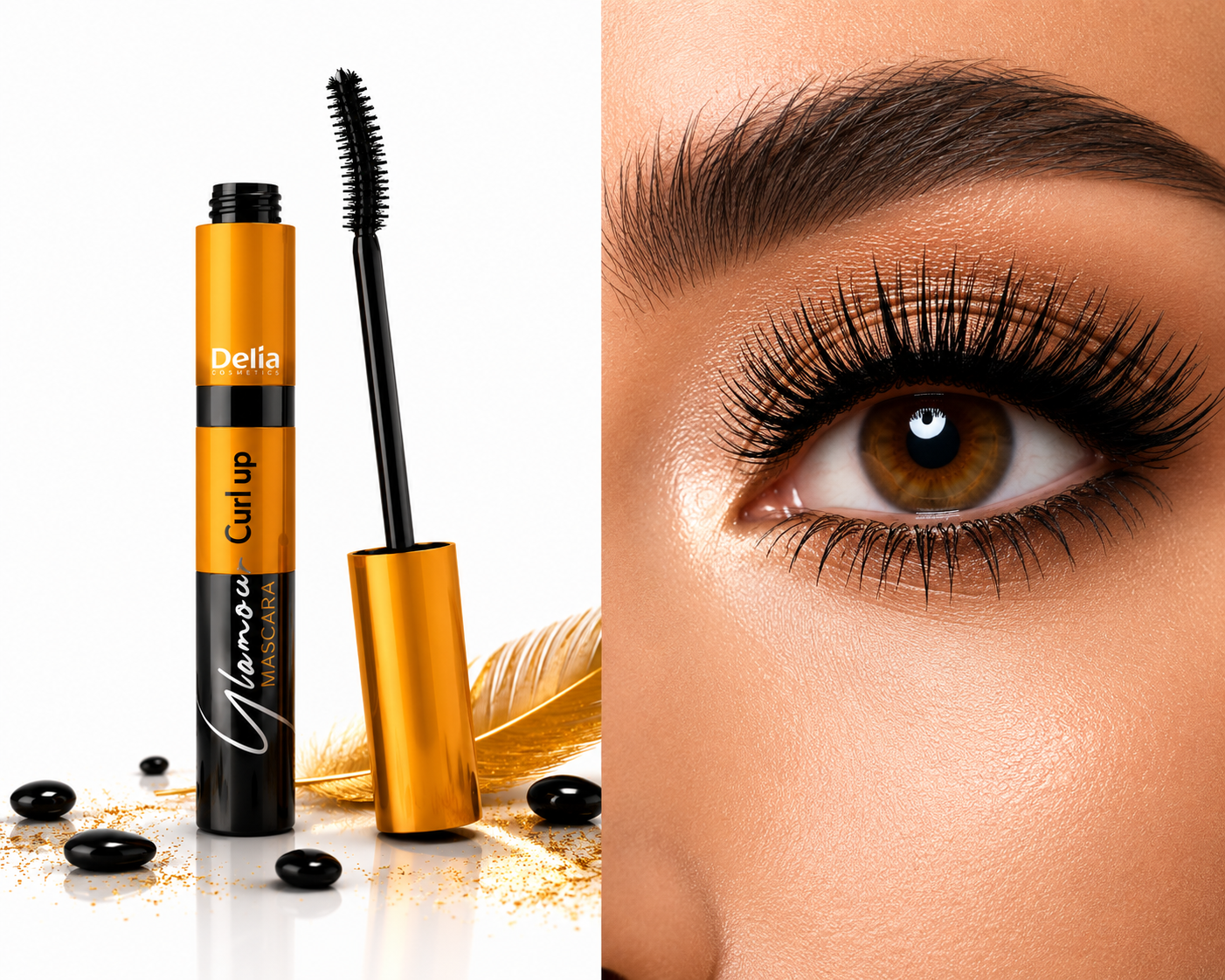 Delia Mascara Glamour Curl Up Super Volume & Curly Black – Спирала за мигли