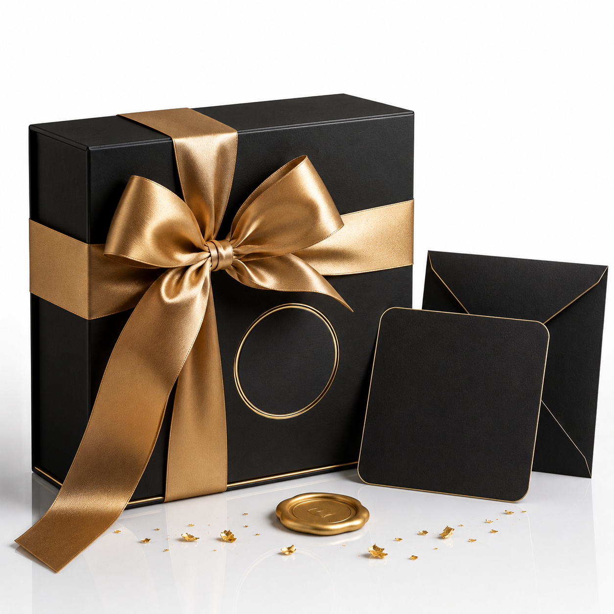 🎁 Луксозна подаръчна опаковка — Кутия + Панделка + Картичка